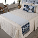Kit Peseira de Cama King Grécia 5 Peças Jacquard com Almofadas 2,40x40 cm