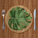 Sousplat de Folhagem Costela de Adão Planta Rústica Mesa Posta