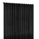 Cortina voil tecido 4,00x2,30 Para Varão Simples  - Cor:Preto