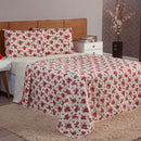 Kit Cobre Leito e Jogo de Lençol Casal 4 Peças Esmeralda 100% Algodão Percal