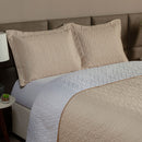 Cobre Leito Queen 3 Peças Clara 100% Poliéster Cor:BrancoCáqui