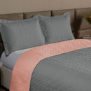 Cobre Leito Queen 3 Peças Clara 100% Poliéster Cor:CinzaRosê
