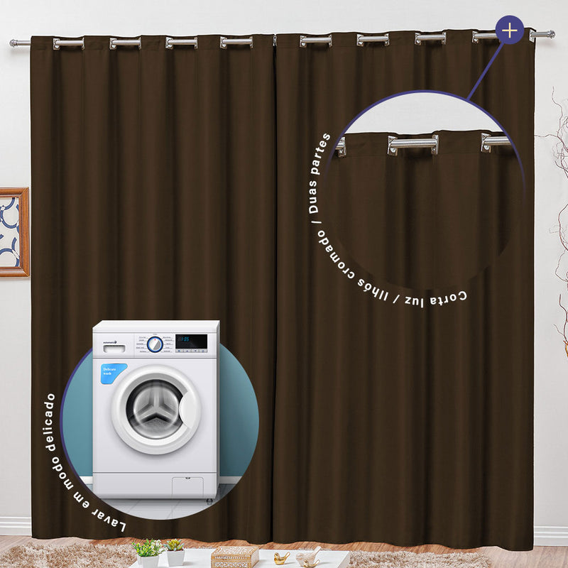 Cortina 3 Metros Blackout Cortaluz 100% Poliéster