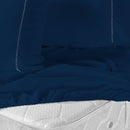 Jogo de Lençol Casal King 3 Peças Laura 100% Poliéster 200 Fios Cor:AzulMarin