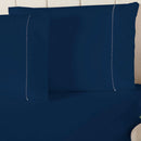 Jogo de Lençol Casal King 3 Peças Laura 100% Poliéster 200 Fios Cor:AzulMarin