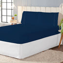 Jogo de Lençol Casal King 3 Peças Laura 100% Poliéster 200 Fios Cor:AzulMarin