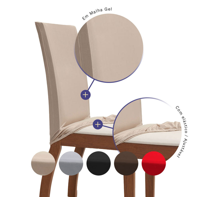 Kit 06 Capas Para Cadeiras 6 Lugares Malha Gel 100% Poliéster (119)