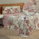 Kit Cobre Leito e Jogo de Lençol Casal 4 Peças Esmeralda 100% Algodão Percal