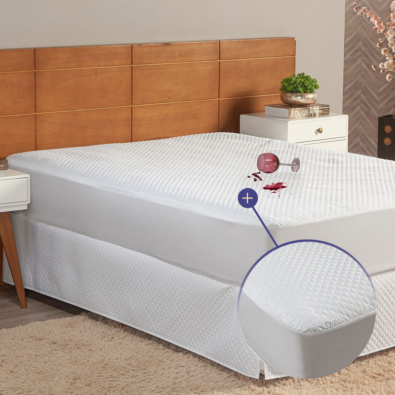 Protetor de Colchão Matelado Impermeável King 1 Peça 100% Poliéster - Branco