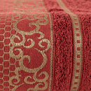 JOGO DE BANHO EUDORA 4 PEÇAS - Cor:Ocre e Tango (Amarelo e Vinho)