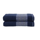 Kit 2 Toalhas Madri Blumen Azul Marinho