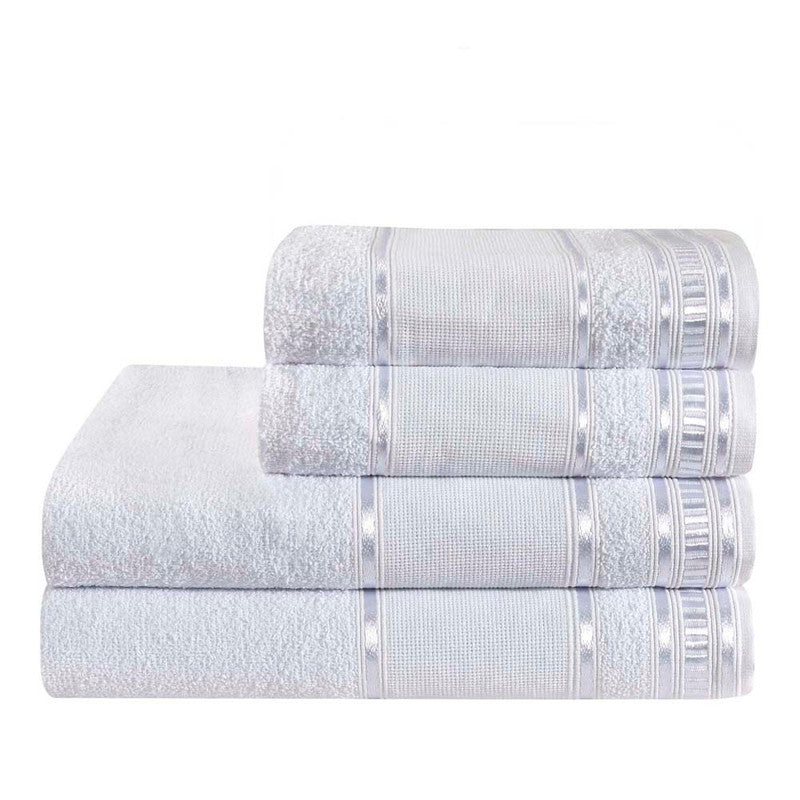 JOGO DE BANHO PREMIUM 4 PEÇAS - Cor:Branco