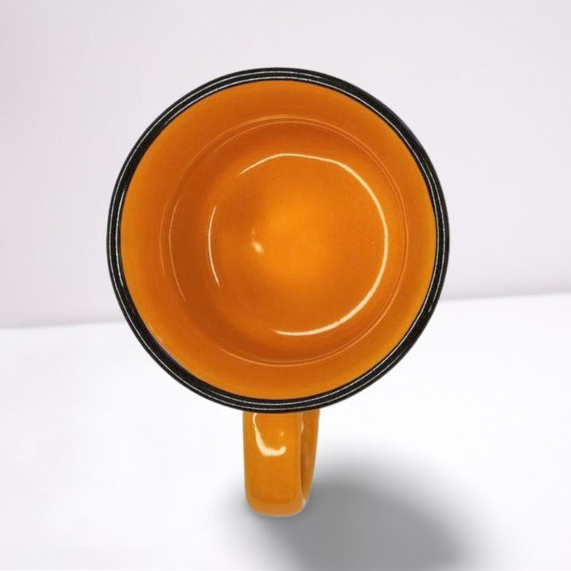 Caneca Zaro Café Laranja com Borda Preta 70ml