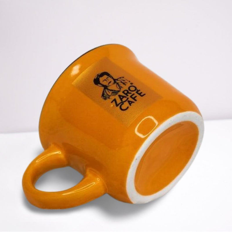 Caneca Zaro Café Laranja com Borda Preta 70ml