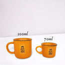 Caneca Zaro Café Laranja com Borda Preta 70ml