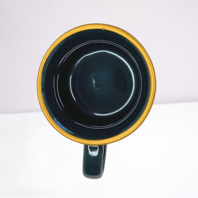 Caneca Zaro Café Verde com Borda Dourada 70ml