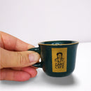 Caneca Zaro Café Verde com Borda Dourada 70ml