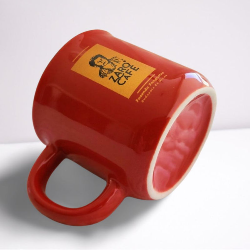 Caneca Zaro Café Vermelha com borda preta 200ml