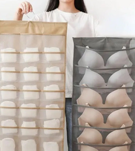 Cabide Organizador Multiuso Suspenso Com 24 Nichos para Roupas Intimas