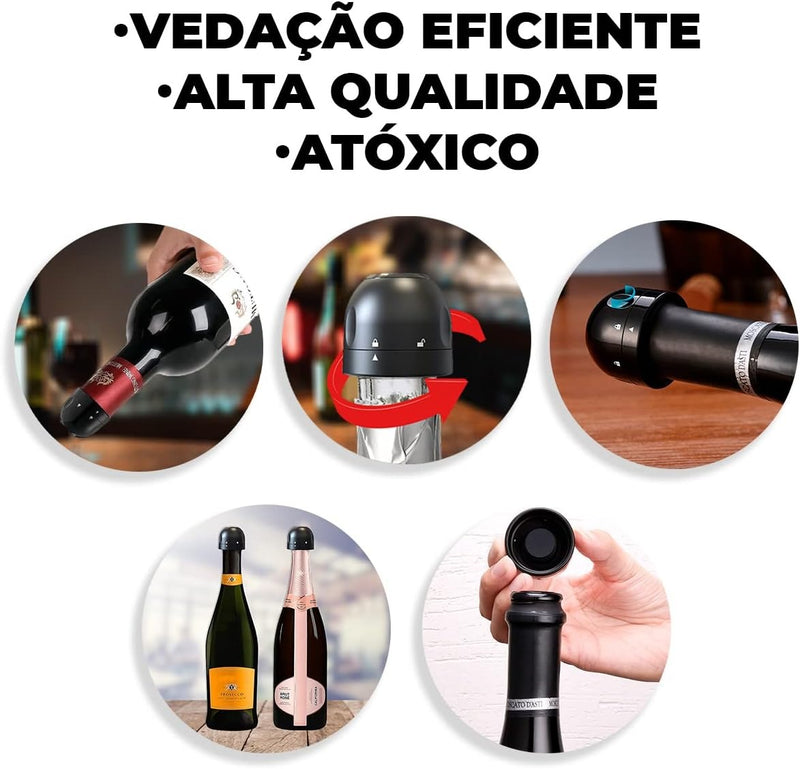 Tampa De Silicone A Vácuo Para Garrafa De Vinho Tinto Selad