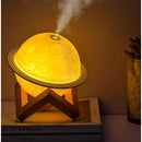 Luminária Abajur Umidificador De Ar Planeta Saturno 3d Cor Branco