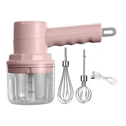 Mini Batedeira Elétrica Elétrica Recarregável Portátil Mixer De Mão Rosa (D25-TRITURA