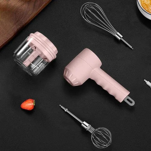 Mini Batedeira Elétrica Elétrica Recarregável Portátil Mixer De Mão Rosa (D25-TRITURA