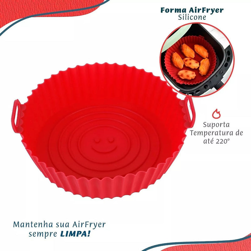 Forma Assadeira Para Fritadeira Air Fryer Em Silicone Flexível Lavável