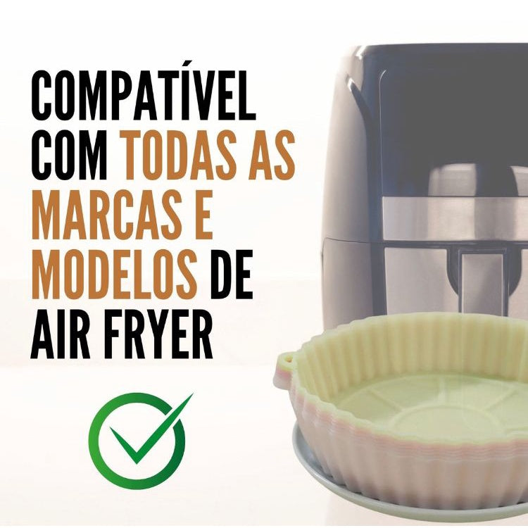 Forma Assadeira Para Fritadeira Air Fryer Em Silicone Flexível Lavável