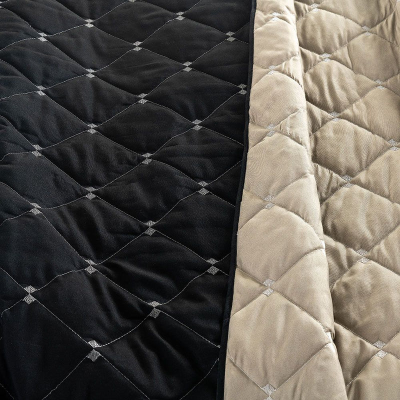 Kit Cobre Leito Dupla Face Casal Padrão Bordado Renove Hipercal 400 Fios Cor:cáqui