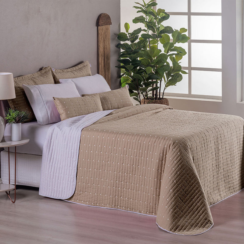 Kit Cobre Leito King 7 Peças Bordado Urbany 100% Poliéster Hipercal 400 Fios C