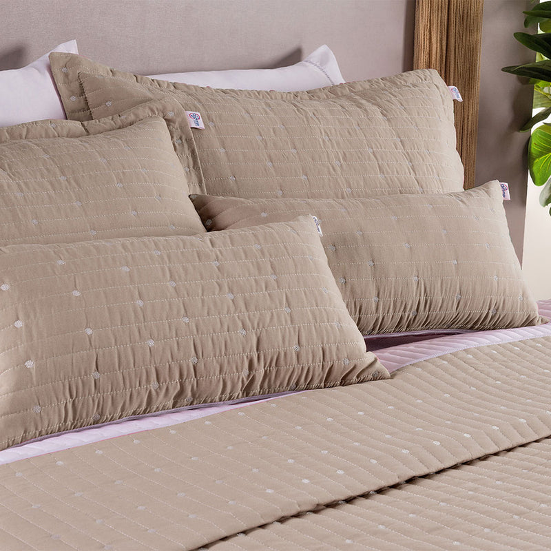 Kit Cobre Leito King 7 Peças Bordado Urbany 100% Poliéster Hipercal 400 Fios C