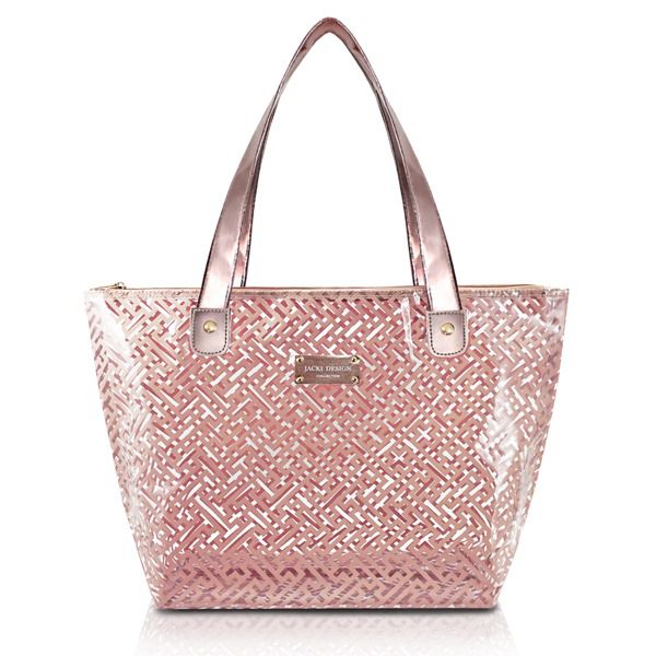 Bolsa de Ombro Transparente Diamantes Jacki Design - Rosa