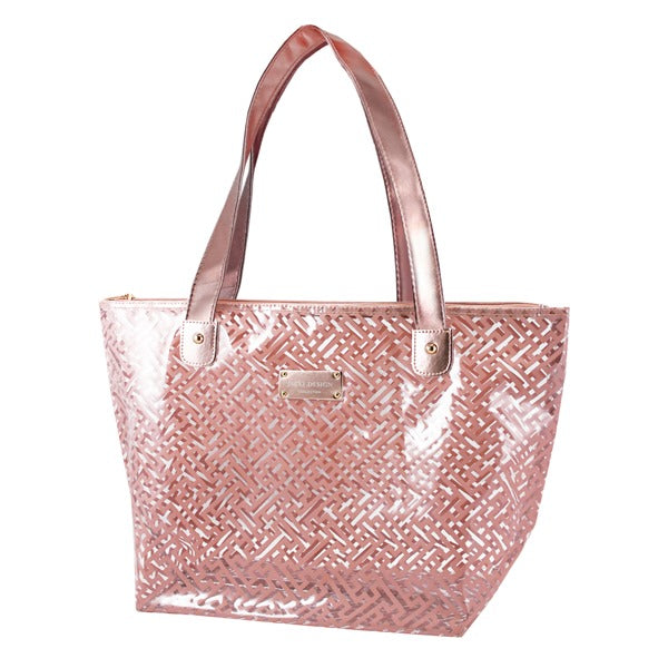 Bolsa de Ombro Transparente Diamantes Jacki Design - Rosa