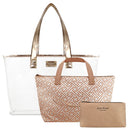 Bolsa Transparente com 3 Peças Diamantes Jacki Design - Dourado