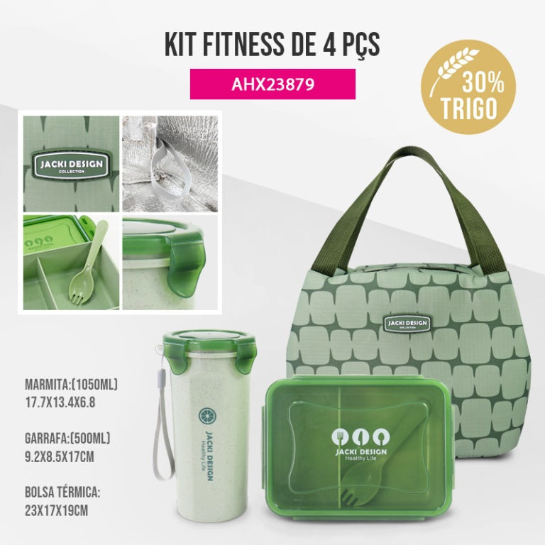 Kit Fitness de 3 Pçs Elementos - Verde