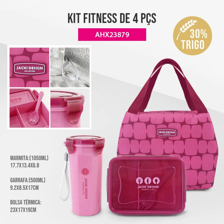 Kit Fitness de 3 Pçs Elementos - Vinho