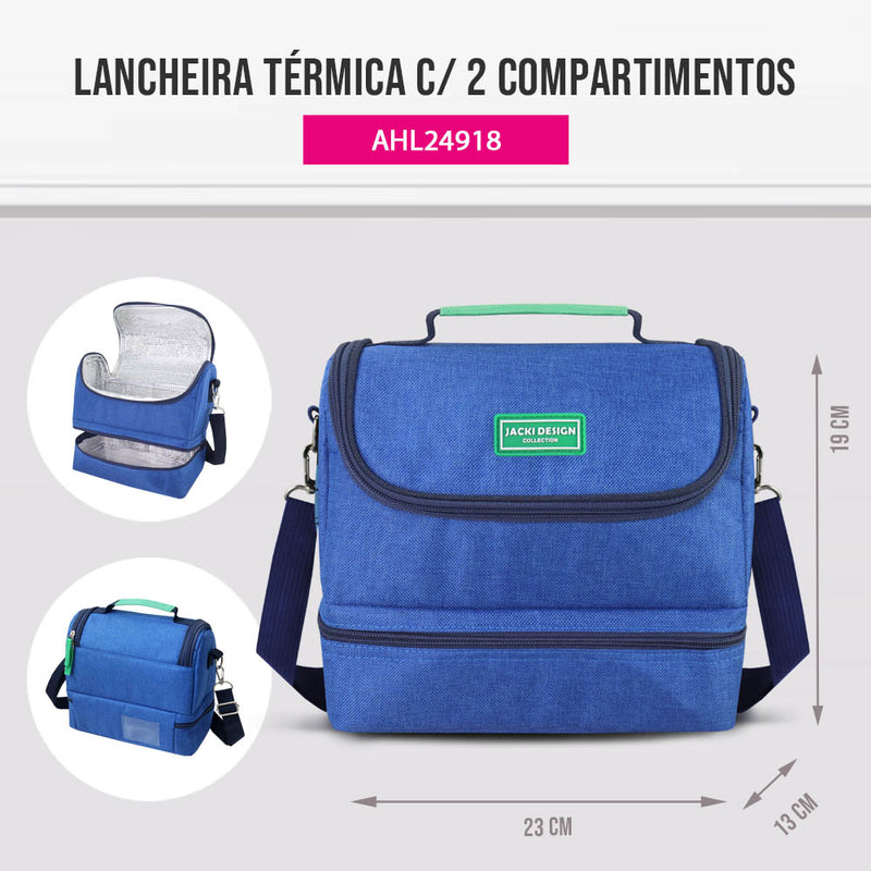 Bolsa Térmica com 2 Compartimentos Jacki Design - Vibe - Azul