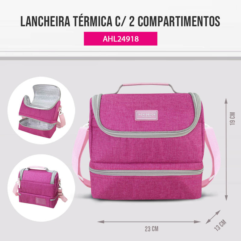 Bolsa Térmica com 2 Compartimentos Jacki Design - Vibe - Rosa