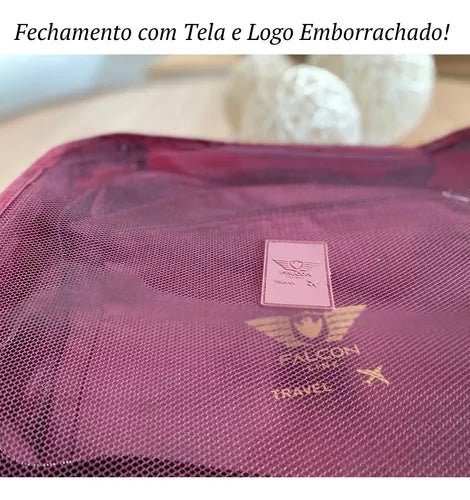 Organizador de Mala Bolsa Kit 6 Peças Bordo