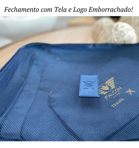 Organizador de Mala Bolsa Kit 6 Pecas Azul Marinho