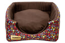 Cama Iglu e Toca Para Cachorro Luppet Luxo Marrom Floral