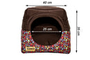 Cama Iglu e Toca Para Cachorro Luppet Luxo Marrom Floral