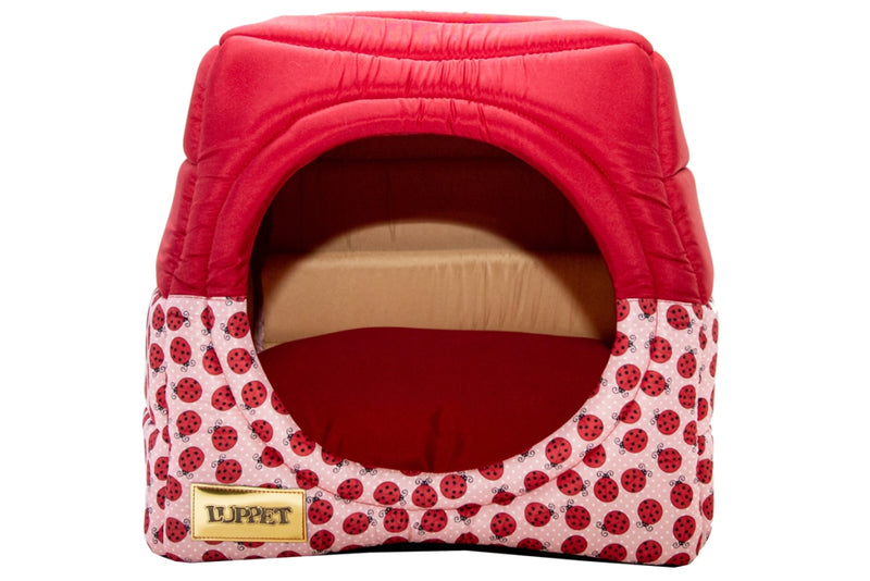 Cama Iglu e Toca Para Cachorro Luppet Luxo Vermelho Joaninha