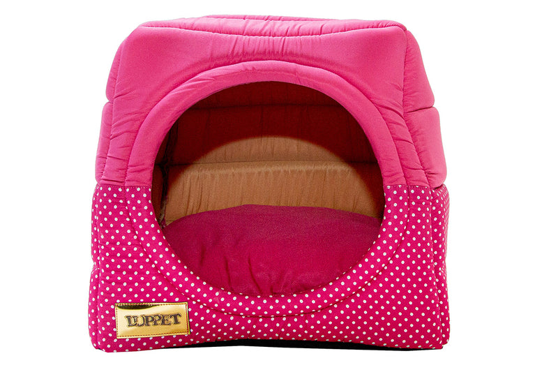 Cama Iglu e Toca Para Cachorro Luppet Rosa Poa Tamanho:G