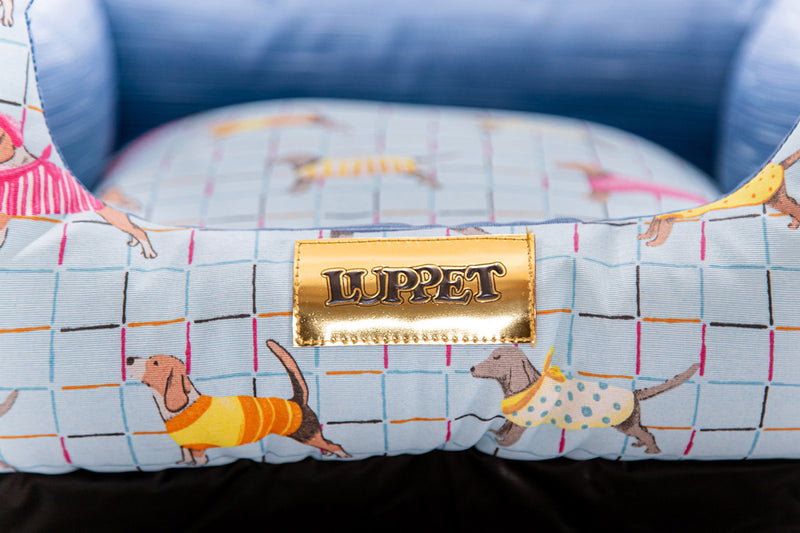 Cama para Cachorro Quadrada Impermeavel Luppet Azul Pets Tamanho:M