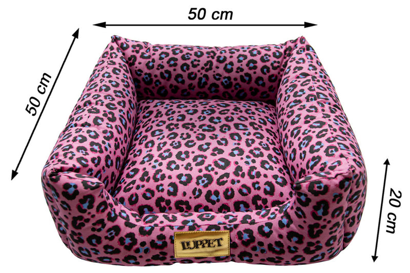 Cama para Cachorro Quadrada Impermeavel Luppet Oncinha Pink