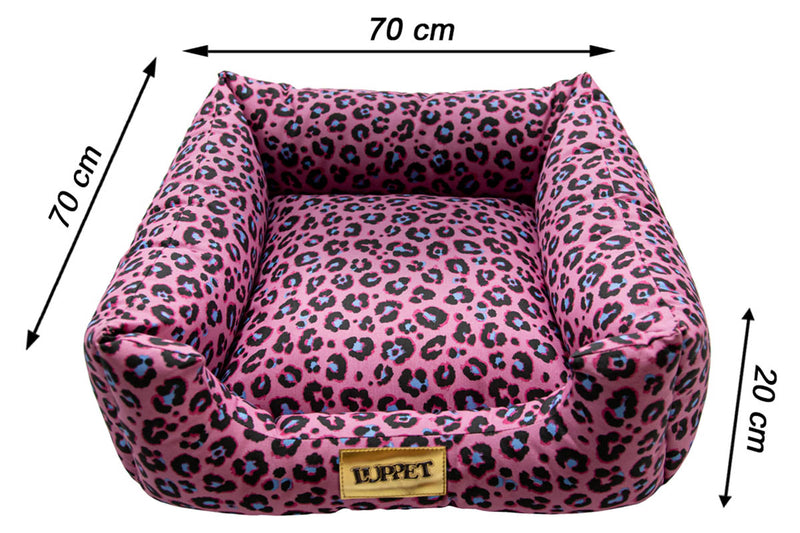 Cama para Cachorro Quadrada Impermeavel Luppet Oncinha Pink