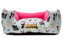 Cama para Cachorro Quadrada Impermeavel Luppet Rosa Cachorrinho b2w