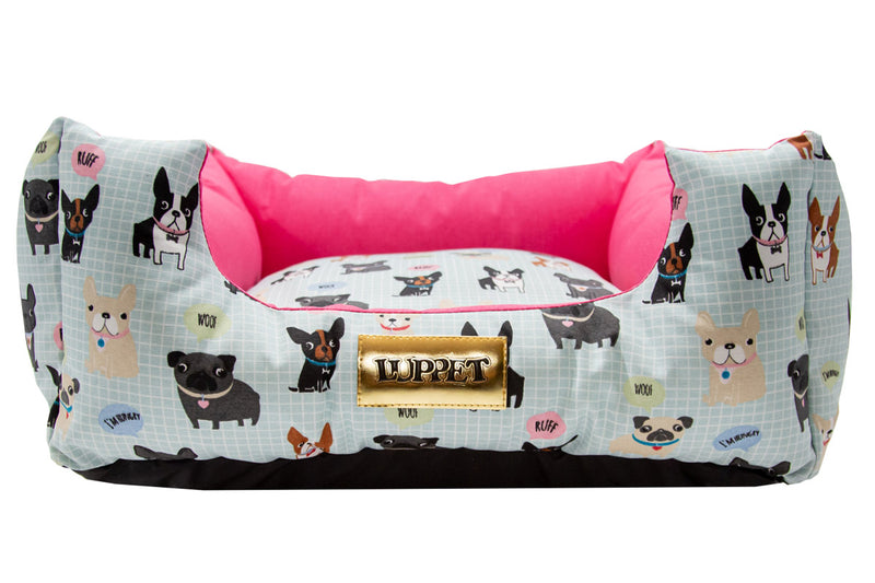 Cama para Cachorro Quadrada Impermeavel Luppet Rosa Cachorrinho b2w